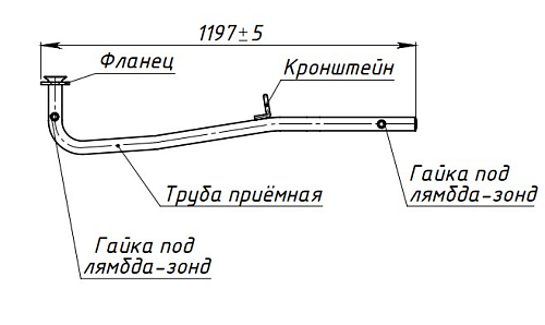 Труба приёмная для автомобилей Renault Logan (04-) (алюминизированная сталь)