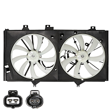 Электровентилятор охлаждения для автомобилей Toyota Camry (XV50) (11-) 3.5i (2 вент.) (с кожухом)