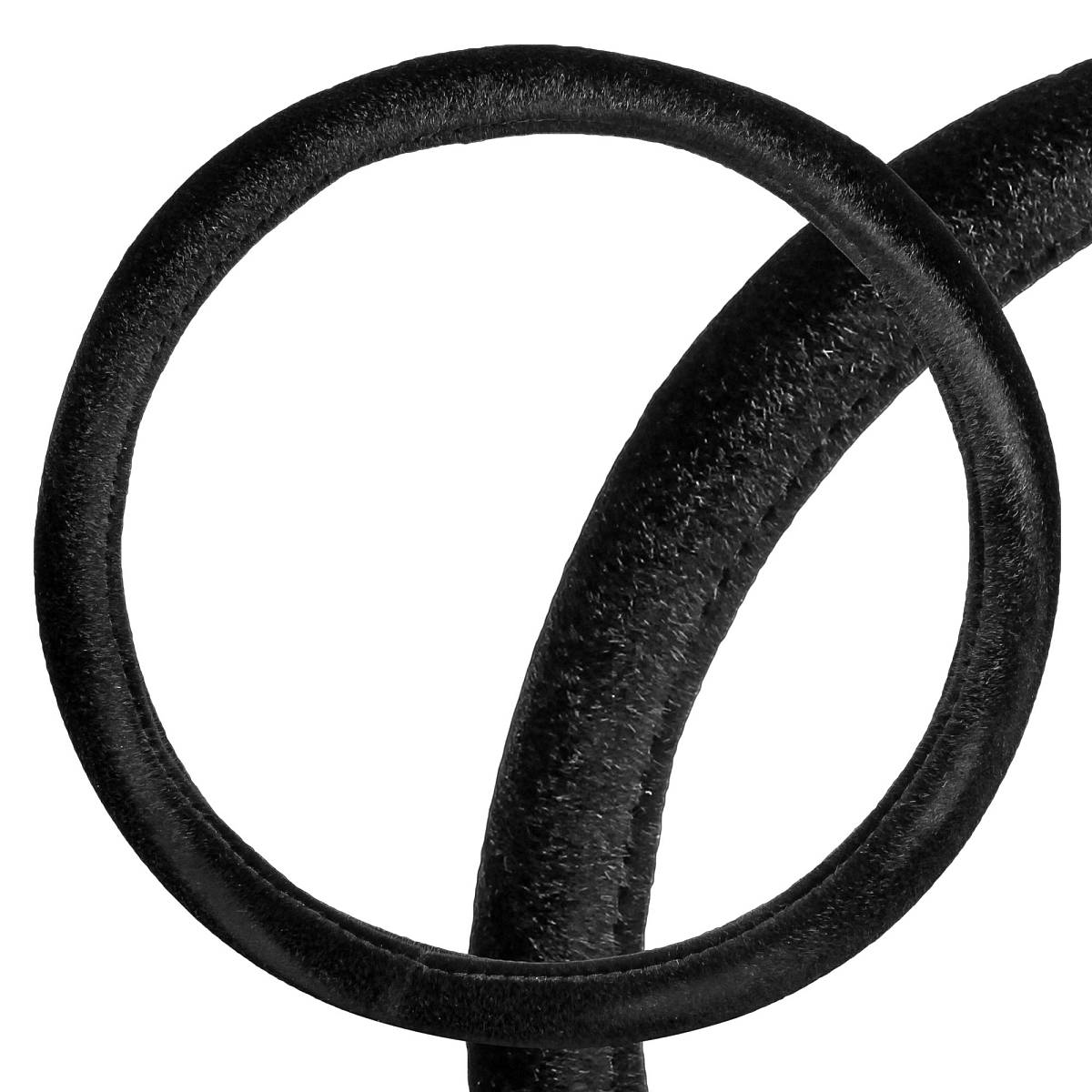 Оплетка на руль, искусственный мех, черная, 38 см / M