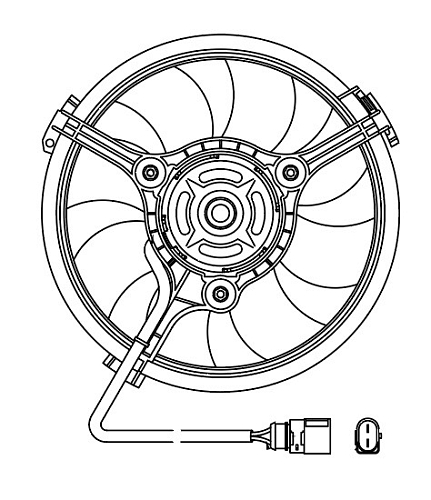 Электровентилятор кондиционера для автомобилей VW Passat (B5) (96-)/Audi A6 (C5) (97-) (c кожухом) (тип Gate)