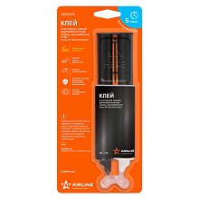 Клей эпоксидный, жидкий двухкомпонентный, шприц, черный/белый, 2*14 г.