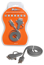 Зарядный универсальный датакабель 4 в 1 miniUSB/microUSB/для Iphone