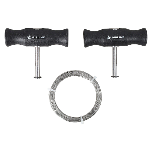 Инструмент для демонтажа стекол, набор 4 пр. (шило, рукоятка 2шт., струна)