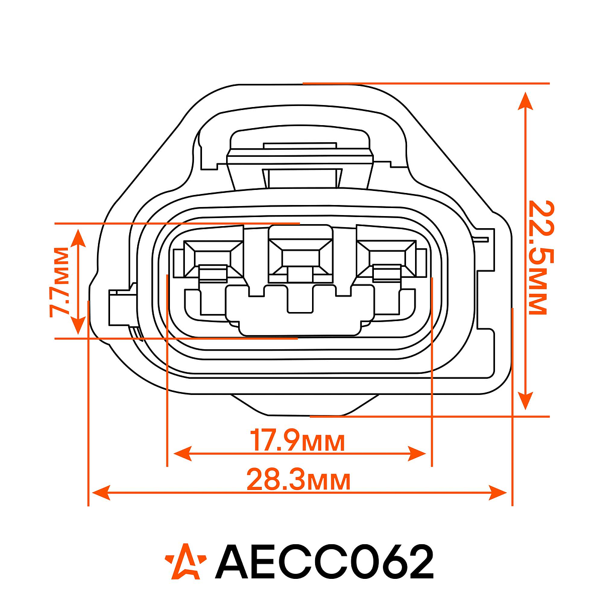 Разъём 3 pin с проводами для датчика положения дроссельной заслонки Toyota Avensis, Corolla