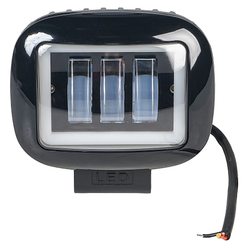 Фара светодиодная прямоугольная, дальний свет, четкая СТГ + обод, 30Вт, 120х126х65мм, 12/24В, PRO