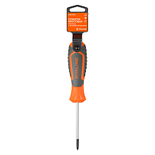 Отвертка крестовая PZ0x60мм, магнитный наконечник, пласт.подвес