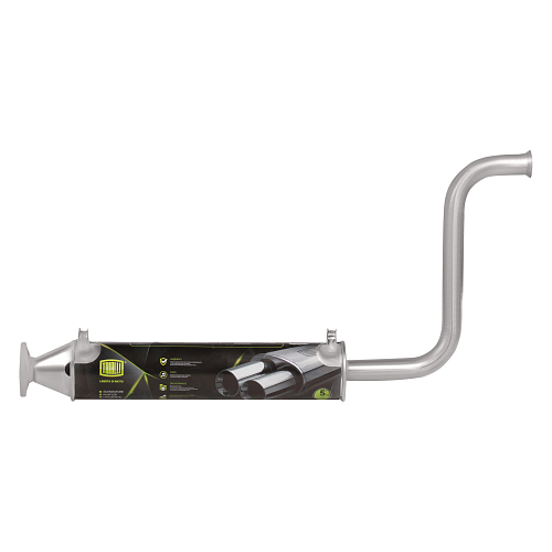 Глушитель для автомобилей Лада 21103 дополнительный (резонатор) усиленный фланец (алюминизированная сталь)