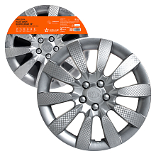 Колпаки колесные 13" "Торнадо", серебристый, карбон, компл. 2 шт.
