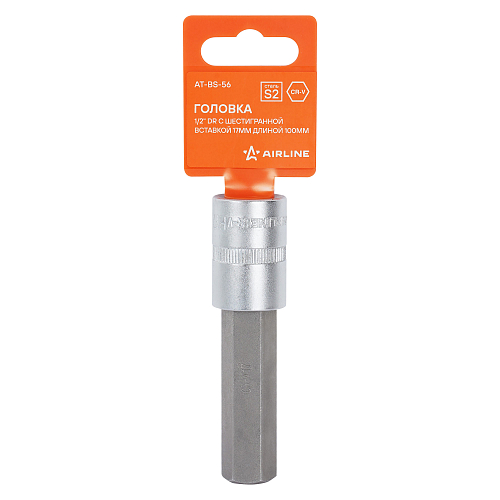 Головка торцевая 1/2"DR со вставкой HEX 17мм, L=100мм