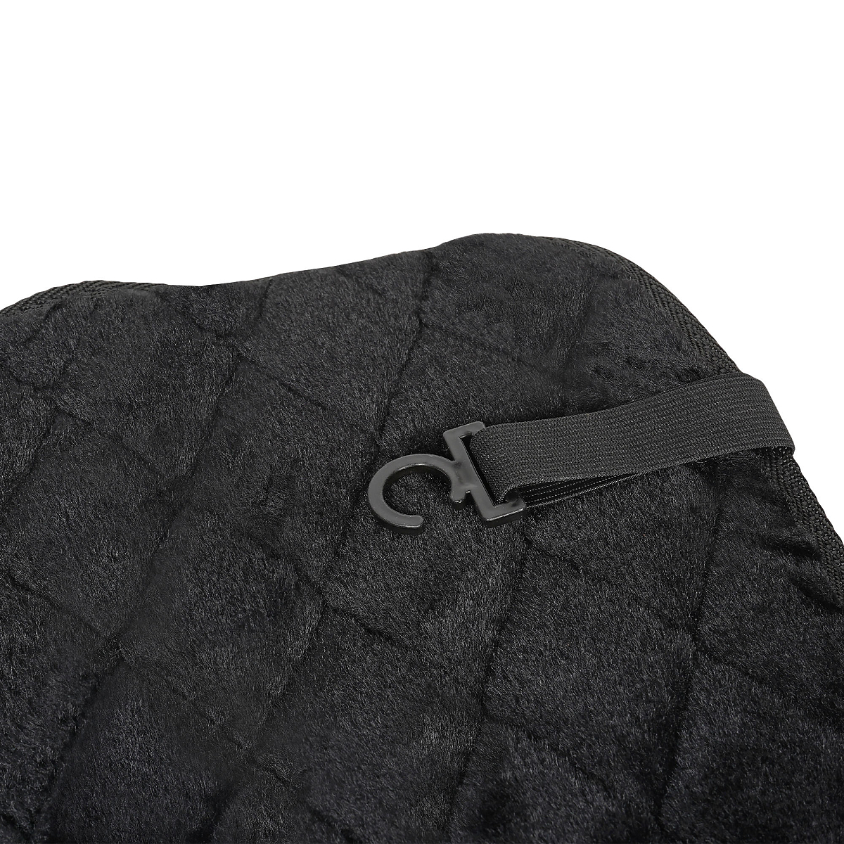 Накидка (подушка) из искусственного меха на сиденье, черная с коротким мехом, 1 шт.