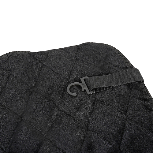 Накидка (подушка) из искусственного меха на сиденье, черная с коротким мехом, 1 шт.