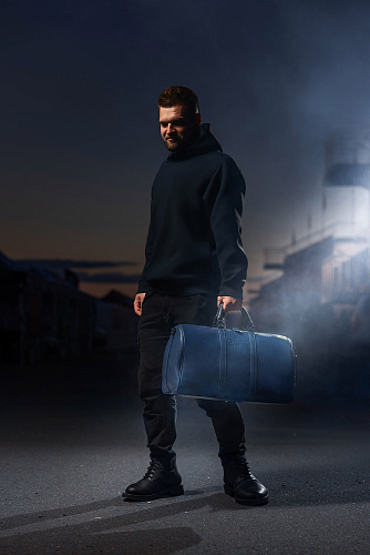 Сумка дорожная спортивная кожаная LUZAR 540х300х250мм