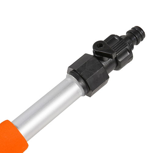 Швабра с насадкой для шланга, щеткой 20см и телескопической ручкой 100-150см