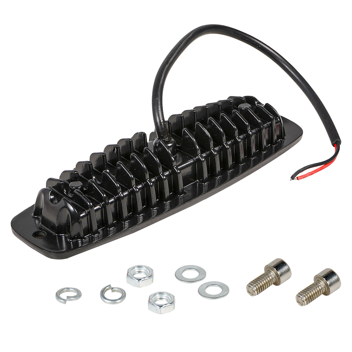 Фара светодиодная прямоугольная врезная, 6LED, ближний свет, 18Вт, 185х60х35мм, 12/24В, PLUS