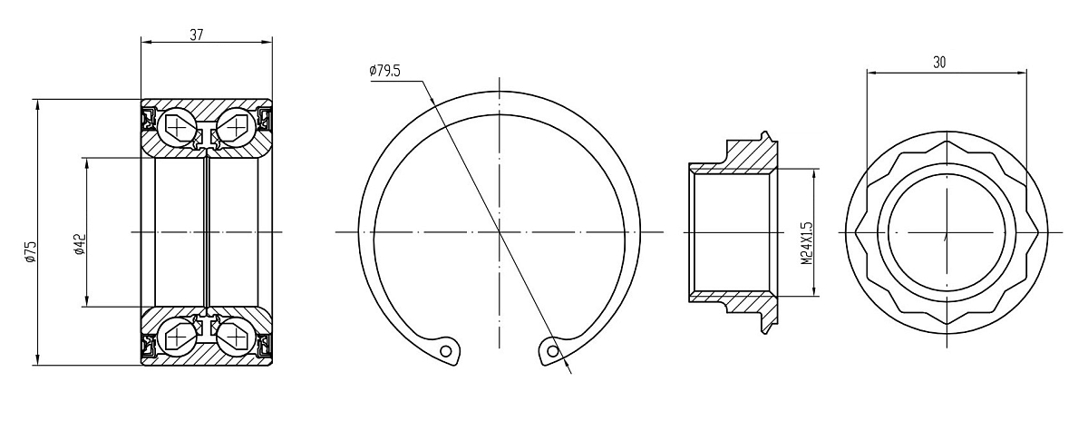 Ремкомплект ступицы задней для автомобиля BMW 3 E90 (05-)/1 E81 (04-)