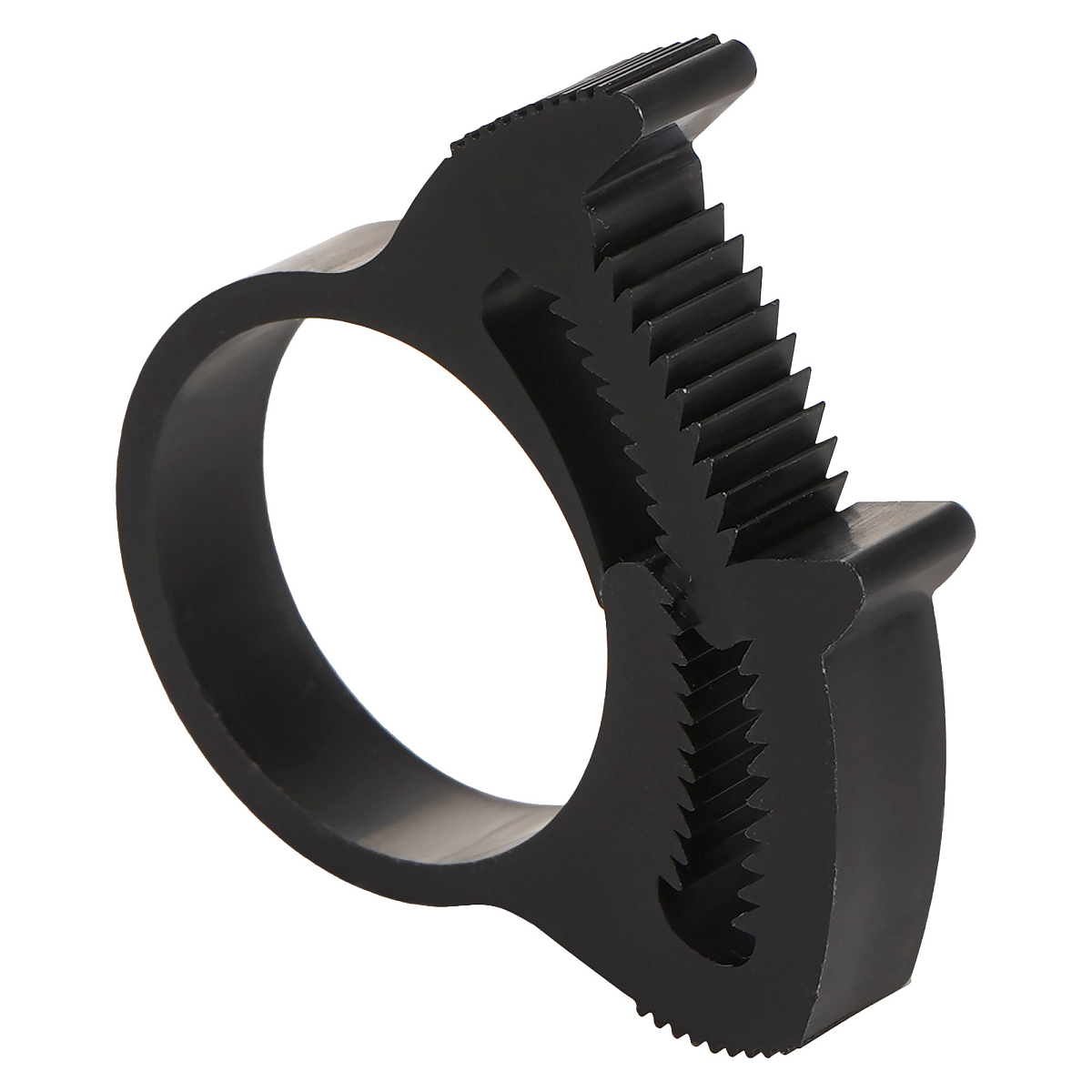 Хомут 20-24/7 мм, силовой зубчатый замок, пластик (ПА66) черный