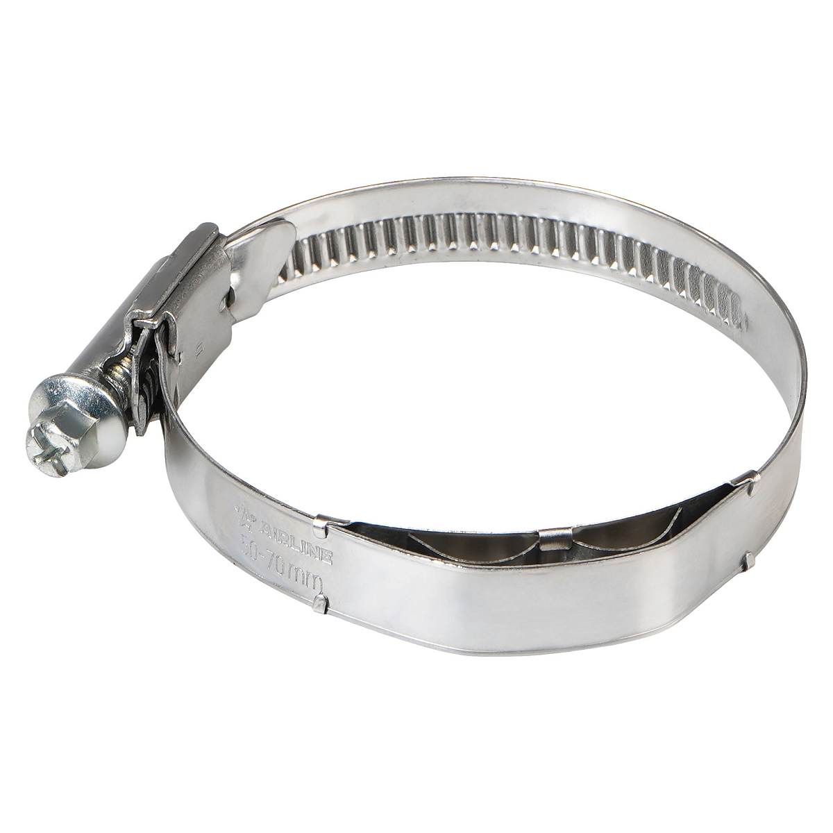 Хомут червячный 50-70/12мм с пружинной вставкой, W2 (нерж.)