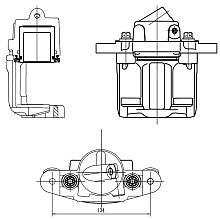 Суппорт тормозной для автомобилей Лада 2110 передний левый d=48мм (R13) (без скобы)