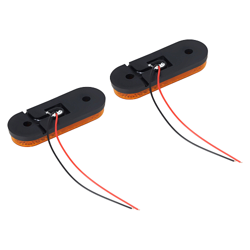 Огонь габаритный светодиодный, 12/24В, овальный, оранжевый, съемный кронштейн, комплект 2 шт.