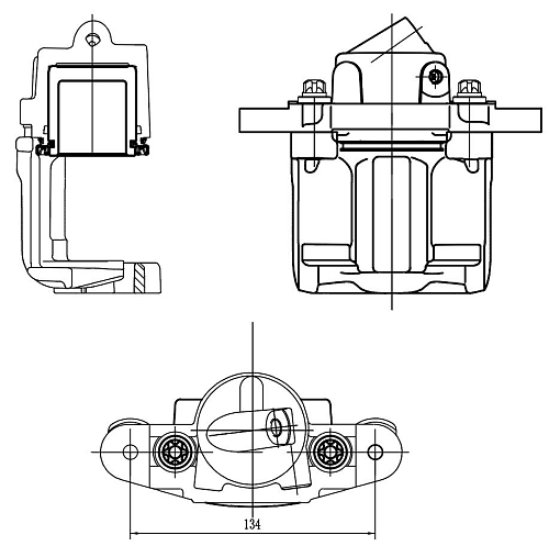 Суппорт тормозной для автомобилей Лада 2110 передний левый d=48мм (R13) (без скобы)