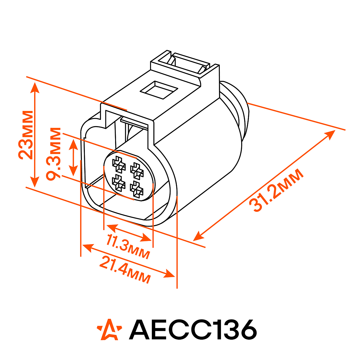 Разъём 4 pin с проводами для датчика температуры охл. жидкости VAG
