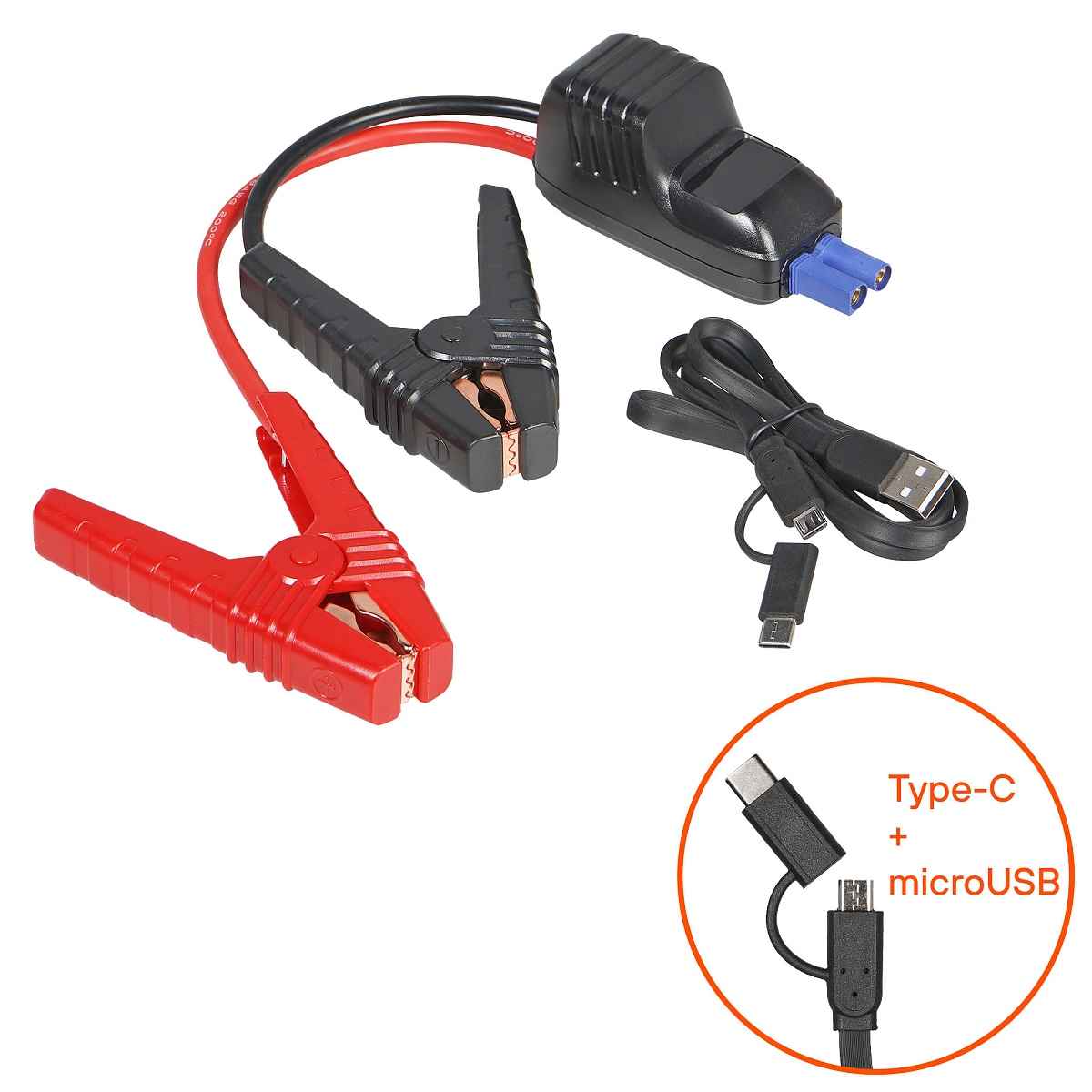 Аккумулятор пусковой (Booster) 7200мАч, 800А, 14.8V, умные провода, пуск ДВС 2.4d