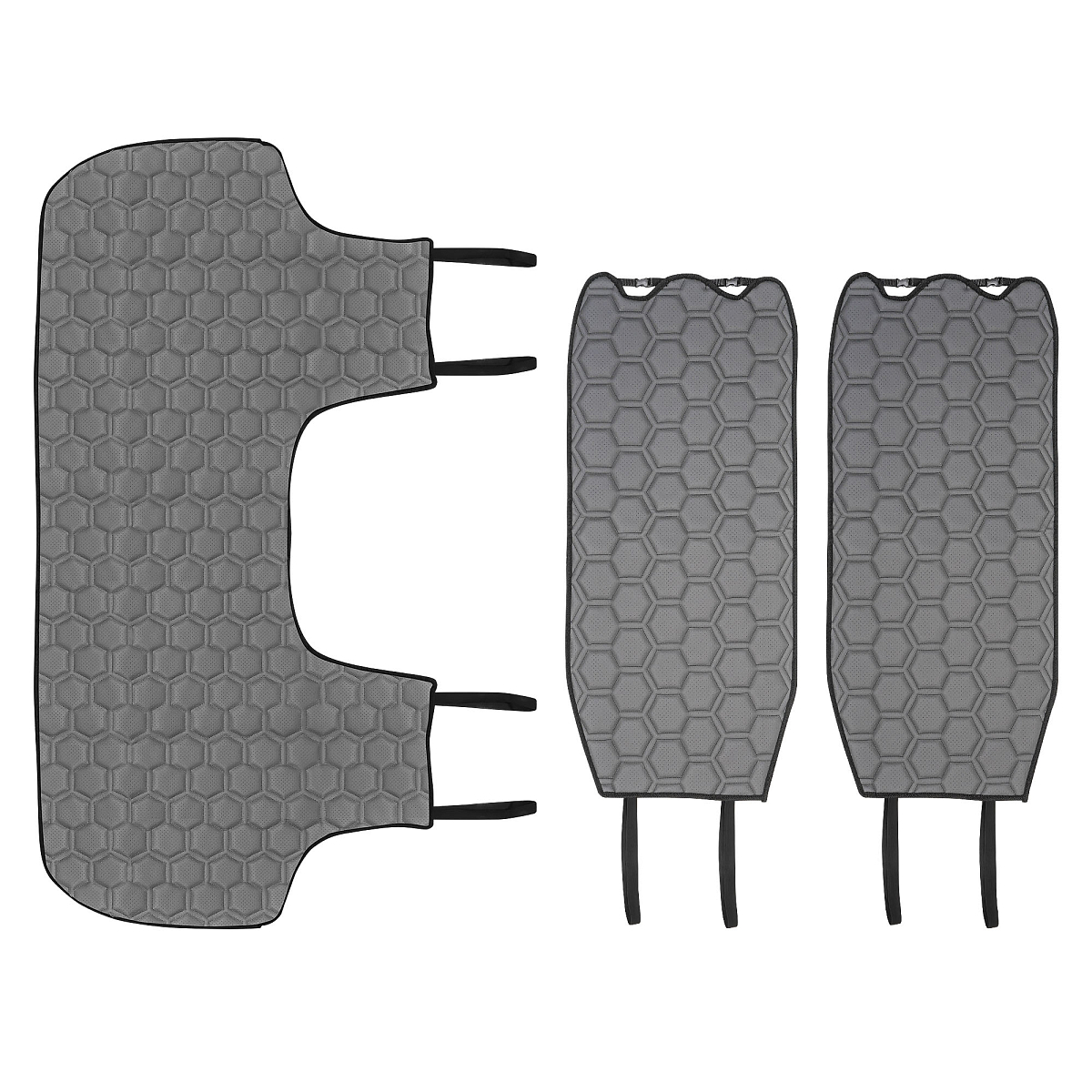 Накидка "Алькантара", задняя (3 предмета), экокожа с перфорацией, серая
