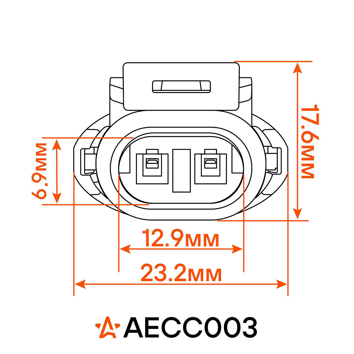Разъём 2 pin с проводами для датчика пол. коленвала, компрессора кондиц. Лада