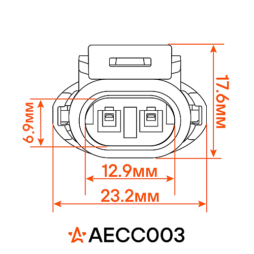 Разъём 2 pin с проводами для датчика пол. коленвала, компрессора кондиц. Лада