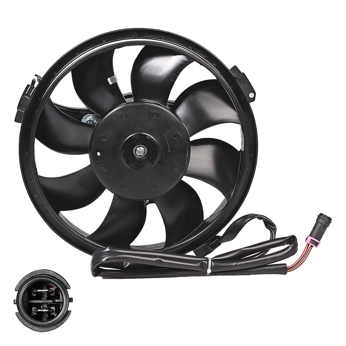 Электровентилятор кондиционера для автомобилей VW Passat (B5) (96-)/Audi A4 (B5) (94-) (c кожухом) (тип Valeo)