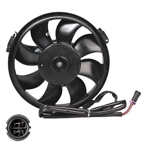 Электровентилятор кондиционера для автомобилей VW Passat (B5) (96-)/Audi A4 (B5) (94-) (c кожухом) (тип Valeo)