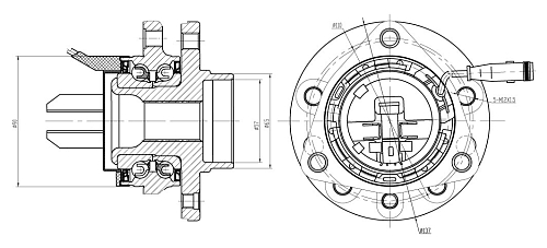 Ступица передняя в сборе с подшипником для автомобиля Opel Astra (04-)