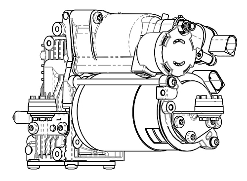 Компрессор пневмоподвески для а/м Mercedes-Benz ML (W166) (11-)/GLS (X166) (15-) 3.0i/3.5i/4.7i/5.5i