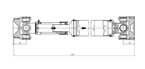 Карданный вал передний в сборе для автомобилей SsangYong Actyon/Kyron (05-)
