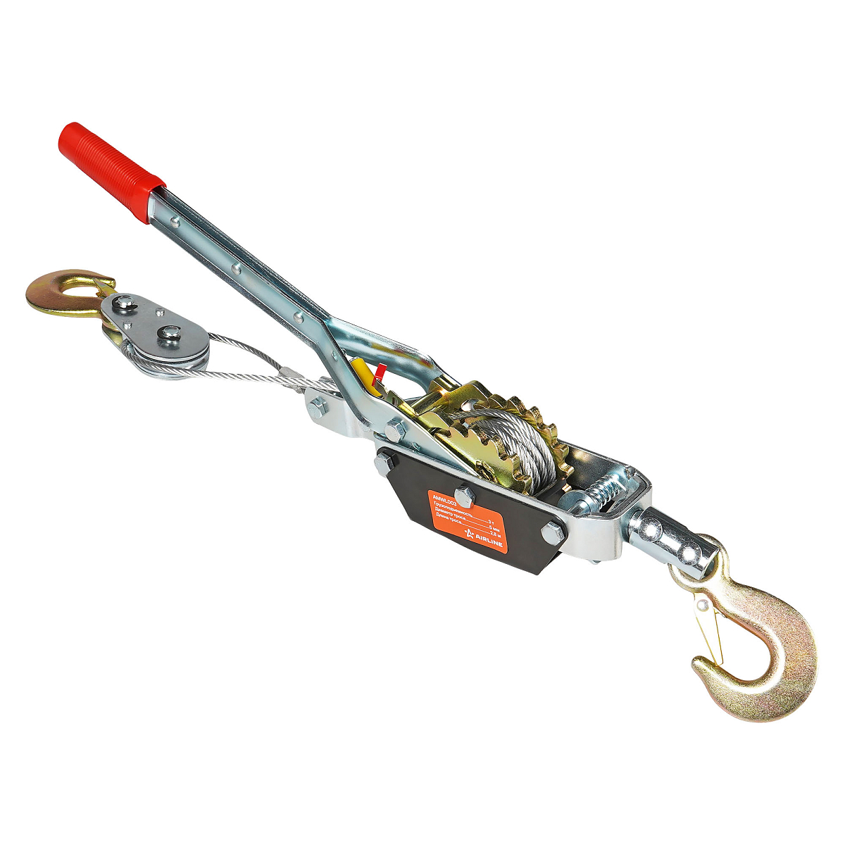 Лебедка ручная рычажная с двойным храповым механизмом 3 т, 2,8 м МП-серия