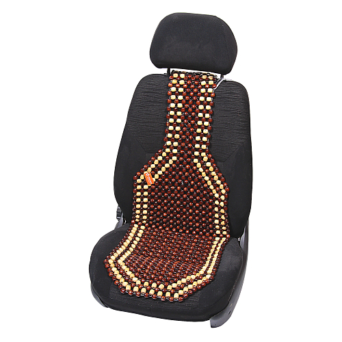 Накидка деревянная на перед. сиденье, массажная, цвет желт./коричн.