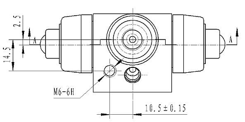 Цилиндр тормозной для автомобилей VW Polo (94-) / Golf III (91-) / Audi 80 (78-) задний левый / правый d=15.9мм (чугун)