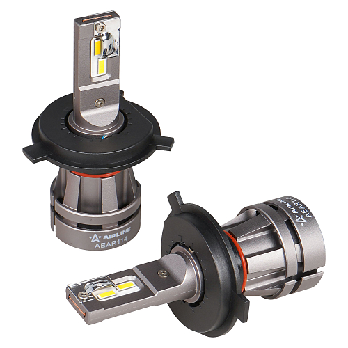 Лампa светодиодная H4 PLUS, 28Вт, 12/24В, 5000Лм (2500Лм x 2), 3000К (Желтый), комплект 2 шт.