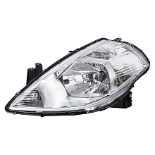 Фара для автомобилей Nissan Tiida (07-) (головного света) галоген, без корректора, левая