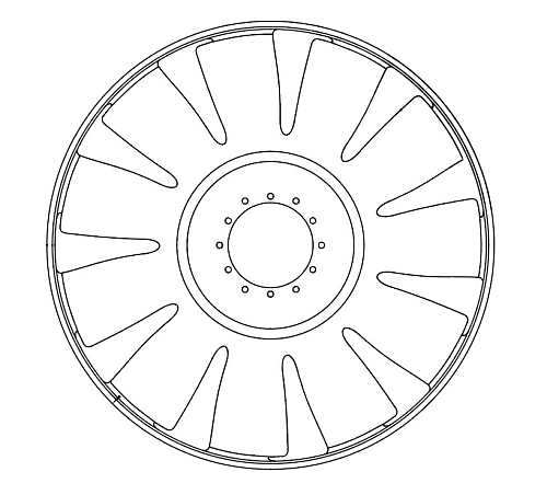 Крыльчатка вентилятора для автомобилей КАМАЗ c дв.CUMMINS 6ISBe4,ISB6.7e4,5