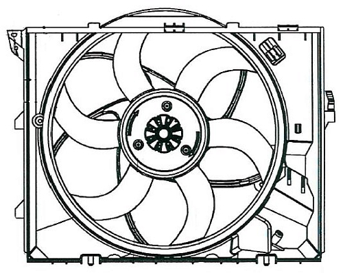 Электровентилятор охлаждения для автомобилей BMW 3 (E90/E91) (05-)/1 (E81) (04-)/X1 (E84) (10-) (с кожухом) (400W)
