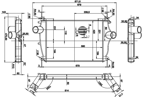 ОНВ (радиатор интеркулера) для автомобилей ГАЗон-Next ЯМЗ/Cummins