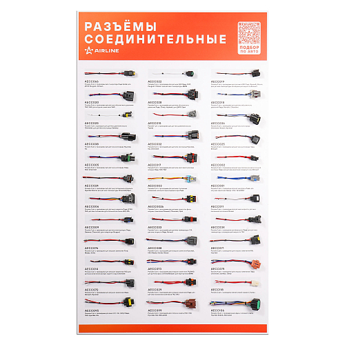 Промо-стенд настенный вертикальный для разъемов соединительных AIRLINE 590 х 1000 мм