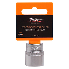 Головка торцевая 3/8"DR шестигранная 18мм, L=25мм пласт.подвес