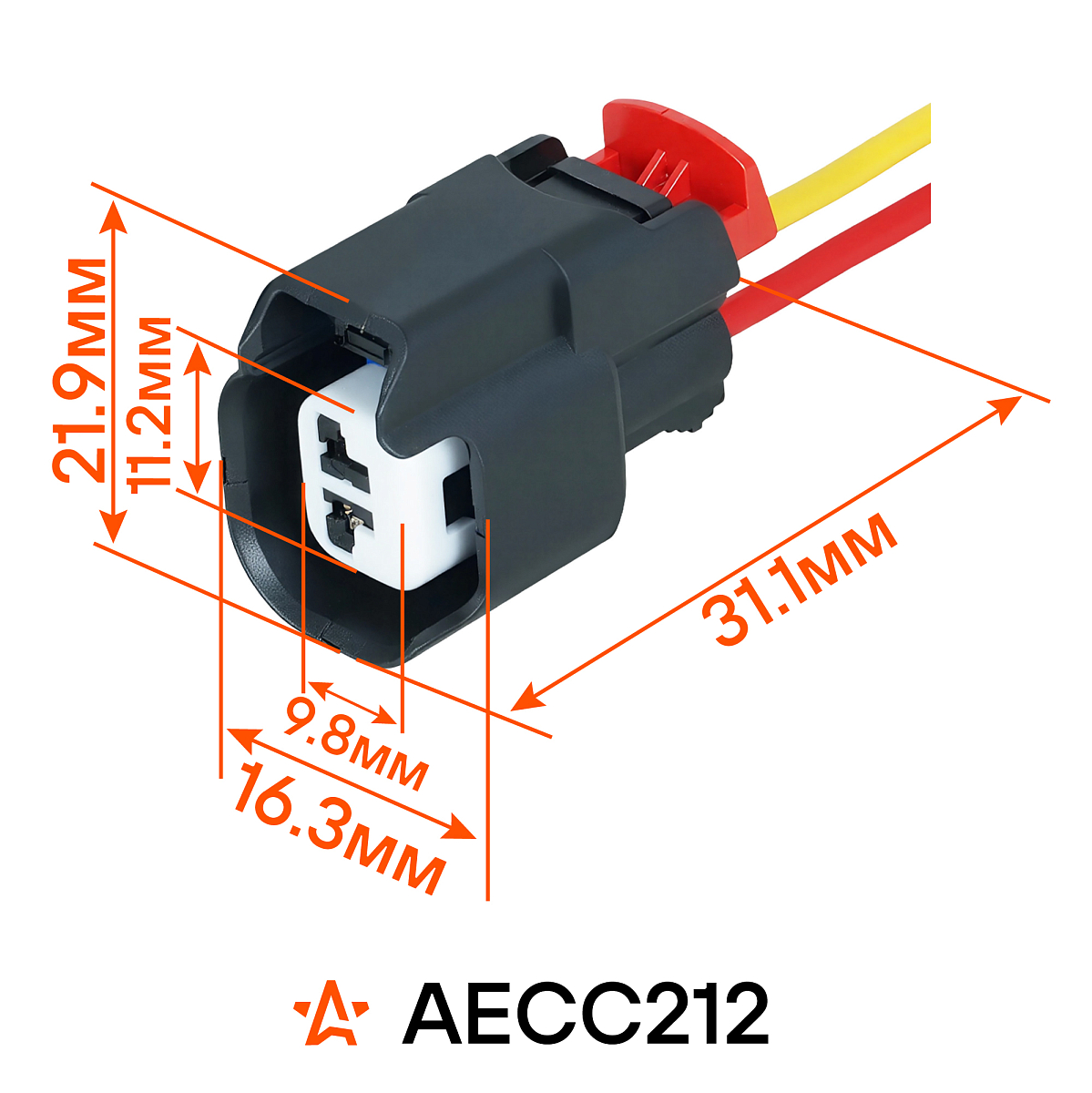 Разъем 2 pin с проводами для топливной форсунки Лада Granta, ГАЗ Next