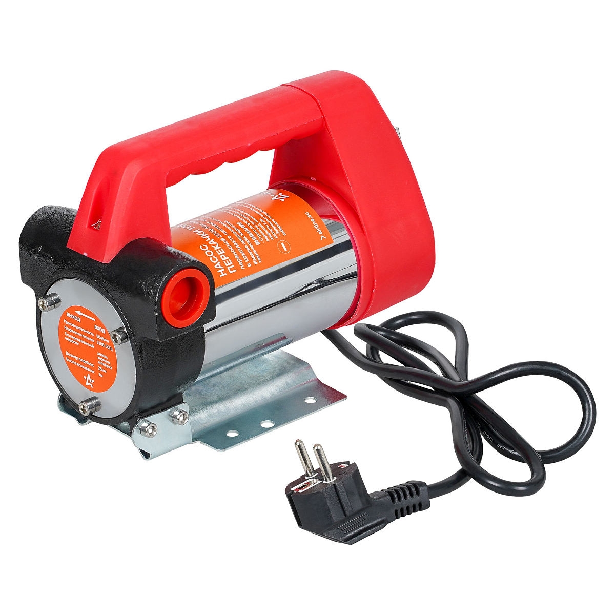 Насос перекачки диз. топлива переносной 220В, 50л/мин, в комплекте пистолет, шланги