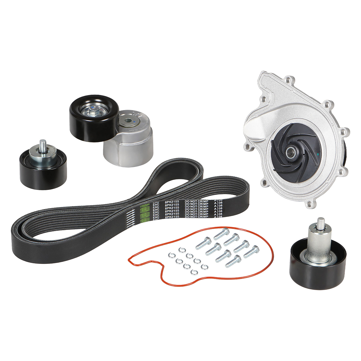 Насос водяной для автомобилей ГАЗель Next ISF2.8E5 (комплект с ремнем 8PK2155+натяжCM5066+2рол)