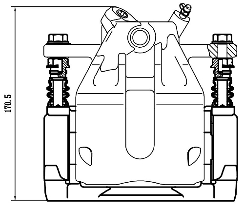 Суппорт тормозной для автомобилей Лада Vesta (15-) передний левый d=54мм (в сборе со скобой)