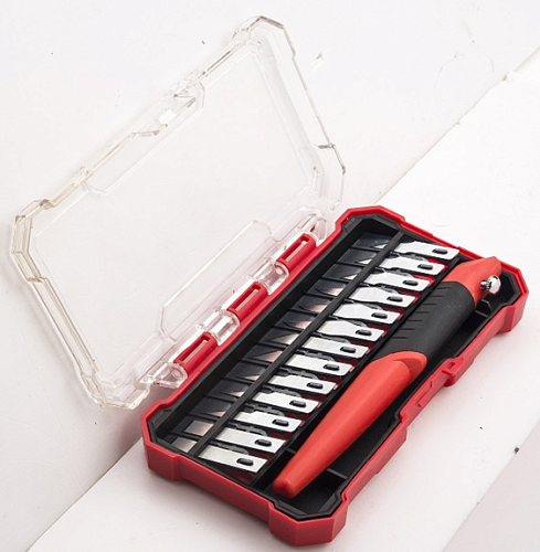 Инструмент для точных работ, набор ножей 14пр., пласт. кейс МП-серия