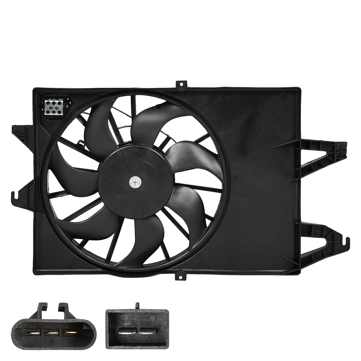 Электровентилятор охлаждения для автомобилей Ford Mondeo III (00-) 1.8i/2.0i (с кожухом)